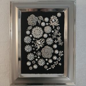 Custom Made Silver And Pearl Jewelry Art For Home Or Wall Decor